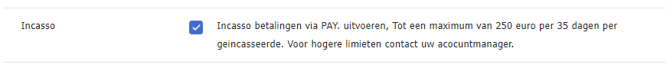 Incasso activeren 1