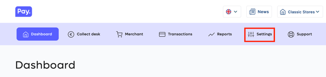 Pay. Dashboard settings